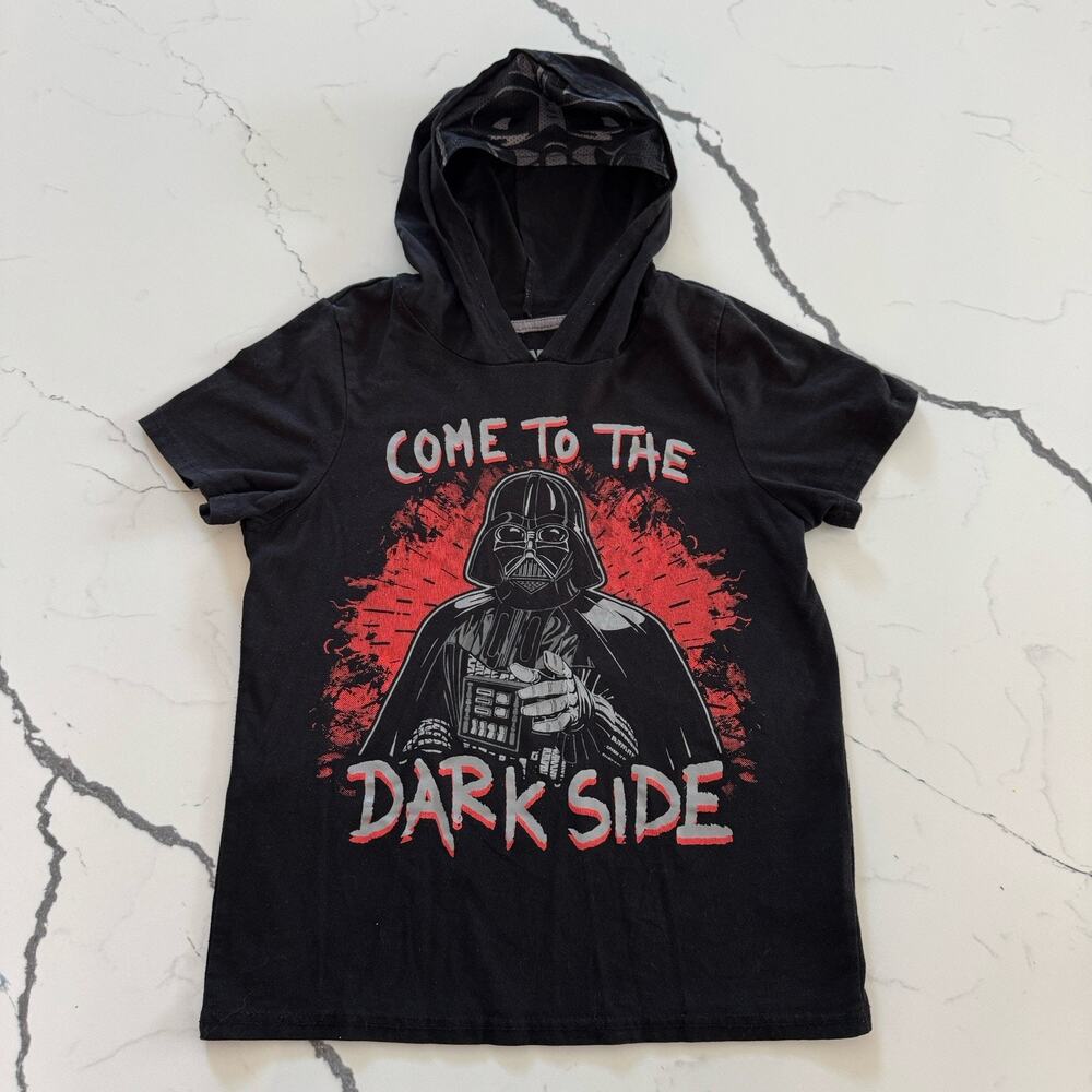 Star Wars Darth Vader Hooded Dress Boys Size 10 Black Red Come To The Dark Side